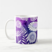Bold Purple and Violet Wild Flower Art Kaffeetasse (Links)