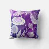 Bold Purple and Violet Wild Flower Art Kissen (Rückseite)