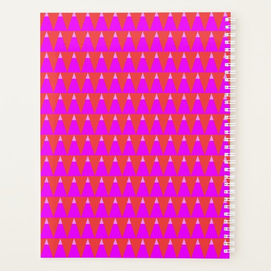 Bold Purple Orange Modern Geometric  Planer (Rückseite)