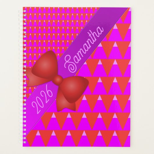 Bold Purple Orange Modern Geometric Planer (Vorderseite)