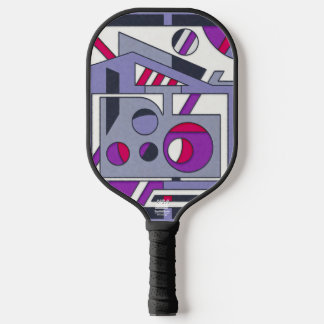 Bold Purple Pink Geometric Abstract Industrial Des Pickleball Schläger