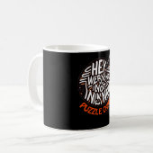 Bold Puzzle Quote Typography Art Kaffeetasse (Vorderseite Links)