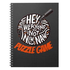 Bold Puzzle Quote Typography Art Notizblock