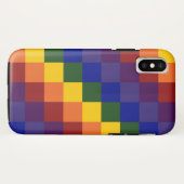 Bold Rainbow Checkerboard Pattern Case-Mate iPhone Hülle (Rückseite (Horizontal))