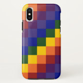 Bold Rainbow Checkerboard Pattern Case-Mate iPhone Hülle (Rückseite)