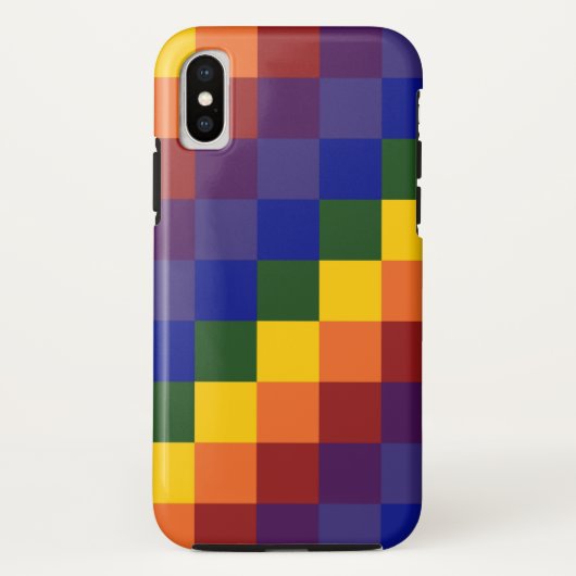 Bold Rainbow Checkerboard Pattern Case-Mate iPhone Hülle (Rückseite)