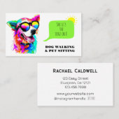 Bold Rainbow Dog Walker Pet Sitter Visitenkarte (Vorne/Hinten)