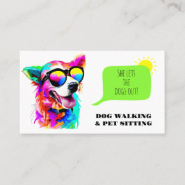 Bold Rainbow Dog Walker Pet Sitter Visitenkarte