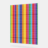 Bold Rainbow Grid Pattern Modern Art Poster (Winkel)