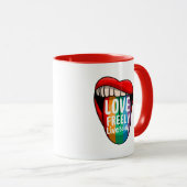 Bold Rainbow Pride Coffee Mug Proud & Loud LGBTQ Tasse (VorderseiteRechts)