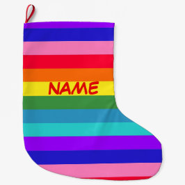 Bold Rainbow Strips Weihnachten Strumpf Großer Weihnachtsstrumpf