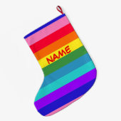 Bold Rainbow Strips Weihnachten Strumpf Großer Weihnachtsstrumpf (Rückseite (Hängend))