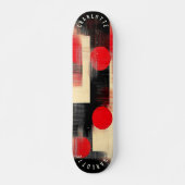 Bold Red and Black Minimalistisch Geometric Modern Skateboard (Vorne)