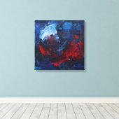 Bold Red and Blue Abstract Swirl Canvas Print Leinwanddruck (Insitu (Holzboden))