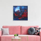 Bold Red and Blue Abstract Swirl Canvas Print Leinwanddruck (Insitu (Wohnzimmer))