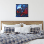 Bold Red and Blue Abstract Swirl Canvas Print Leinwanddruck (Insitu (Schlafzimmer))