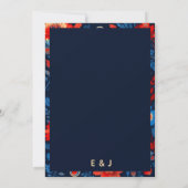 Bold Red and Blue Floral Save The Date (Rückseite)