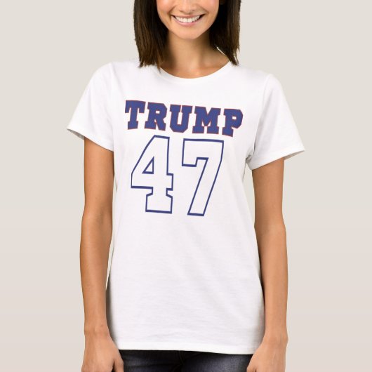 Bold Red and Blue Trump 47 T-Shirt (Vorderseite)