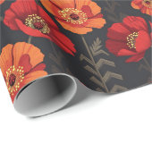 Bold Red and Orange Poppy Geschenkpapier (Rolleneckpunkt)