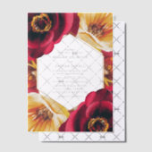 Bold Red and Yellow Floral Geometric Wedding Pergament Einladungen (Versetzt (Einladung))
