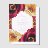 Bold Red and Yellow Floral Geometric Wedding Pergament Einladungen (Versetzt)