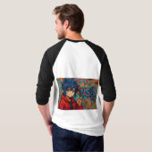 Bold Red Anime USA Graphic T-Shirt (Schwarz voll)