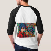 Bold Red Anime USA Graphic T-Shirt (Rückseite)