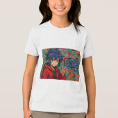 Bold Red Anime USA Graphic T-Shirt Tri-Blend Shirt (Vorderseite)