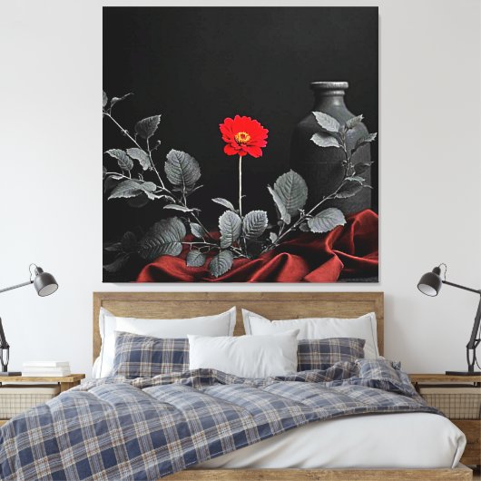 Bold Red Awakening Leinwanddruck (Insitu (Schlafzimmer))