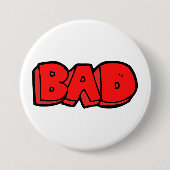 Bold Red Bad Graffiti Style Text Button (Vorderseite)