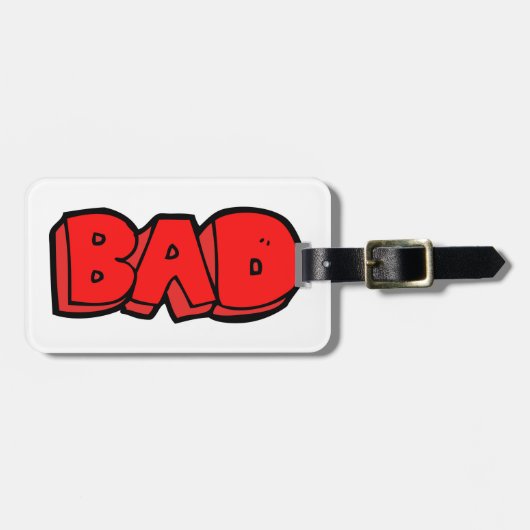 Bold Red Bad Graffiti Style Text Gepäckanhänger (Vorderseite horizontal)