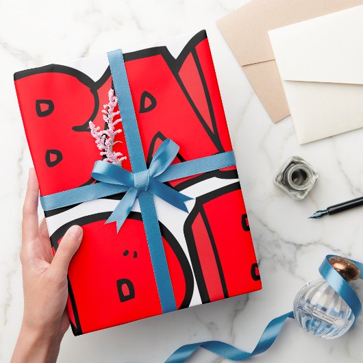 Bold Red Bad Graffiti Style Text Geschenkpapier