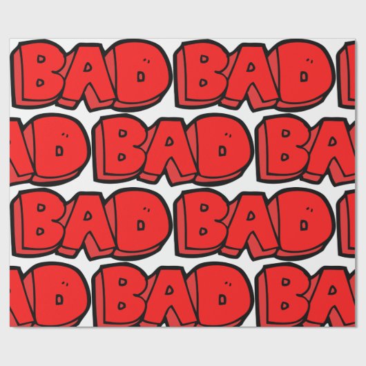 Bold Red Bad Graffiti Style Text Geschenkpapier (Flach)