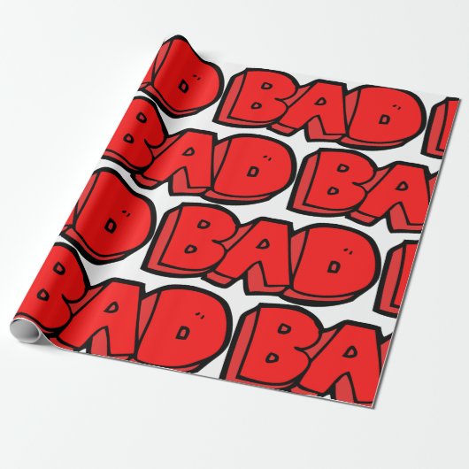 Bold Red Bad Graffiti Style Text Geschenkpapier (Ungerollt)
