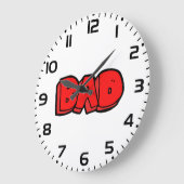 Bold Red Bad Graffiti Style Text Große Wanduhr (Winkel)