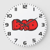 Bold Red Bad Graffiti Style Text Große Wanduhr (Vorderseite)