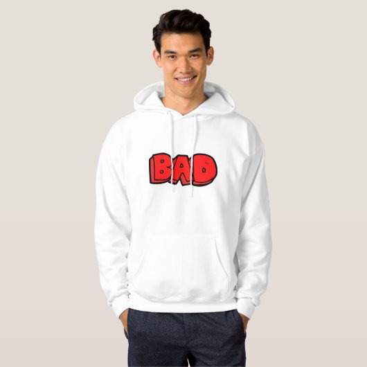 Bold Red Bad Graffiti Style Text Hoodie (Vorne ganz)