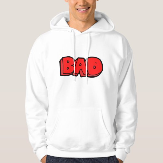 Bold Red Bad Graffiti Style Text Hoodie (Vorderseite)