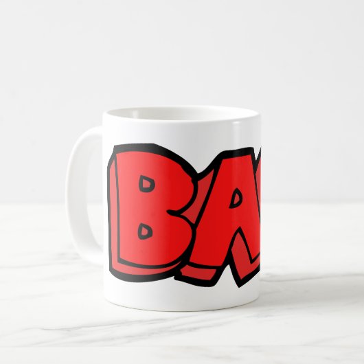 Bold Red Bad Graffiti Style Text Kaffeetasse (Vorderseite Links)