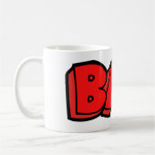 Bold Red Bad Graffiti Style Text Kaffeetasse (Links)