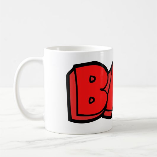 Bold Red Bad Graffiti Style Text Kaffeetasse (Links)