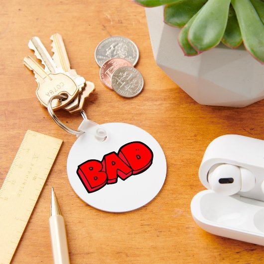 Bold Red Bad Graffiti Style Text Schlüsselanhänger