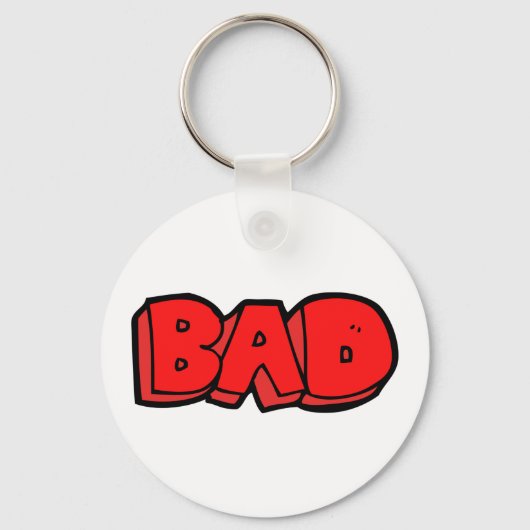 Bold Red Bad Graffiti Style Text Schlüsselanhänger (Vorderseite)