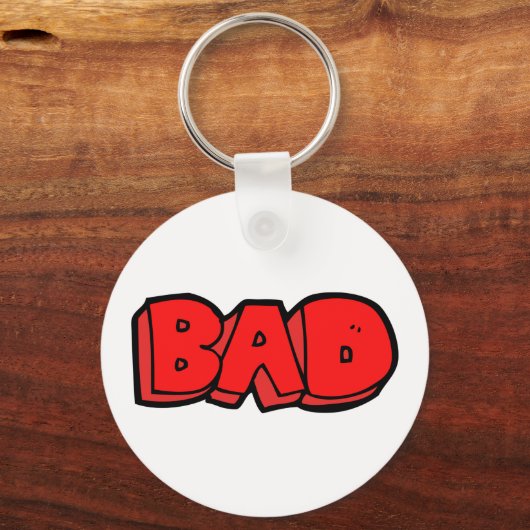 Bold Red Bad Graffiti Style Text Schlüsselanhänger (Vorderseite)
