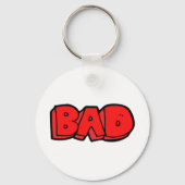 Bold Red Bad Graffiti Style Text Schlüsselanhänger (Rückseite)