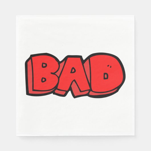 Bold Red Bad Graffiti Style Text Serviette (Vorderseite)