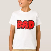Bold Red Bad Graffiti Style Text T-Shirt (Vorderseite)
