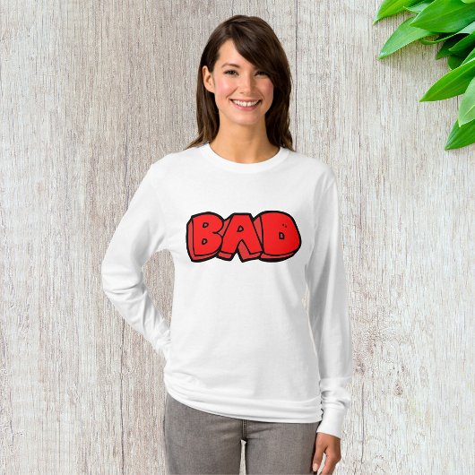 Bold Red Bad Graffiti Style Text T-Shirt