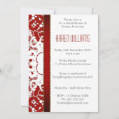 Bold Red Batik Liebe Herz Brautparty Einladung (Rückseite)