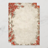 Bold Red Berry Frame | Vintage Weihnachts-Einladun Einladung (Vorne/Hinten)